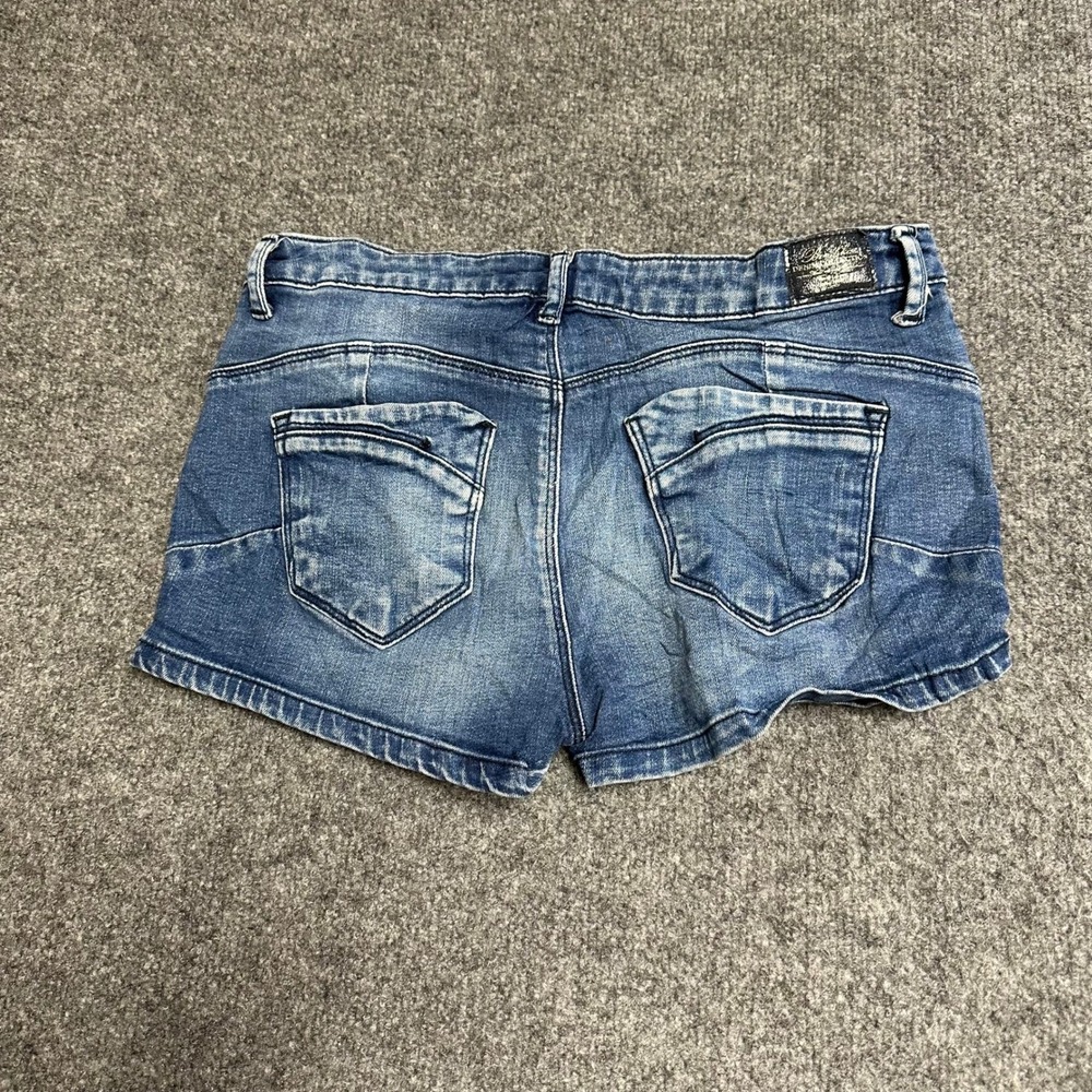 Bershka Shorts Womens Size 6 Blue Denim Push Up Faded Casual Jean Hot Pants